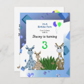 Giraffe dierdag uitnodiging (Voorkant / Achterkant)