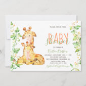 Giraffe Dieren Baby shower Kaart (Voorkant)