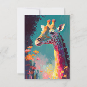 Giraffe Dierenportretschilderij Wildlife Outdoors Bedankkaart