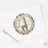 Giraffe Dierenprint Baby shower Label (Envelop)