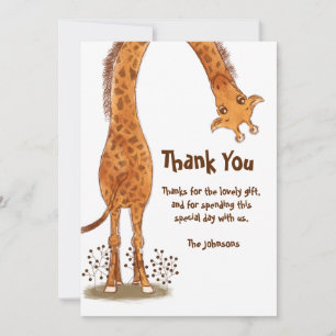 Giraffe, Dierentuin Dier Verjaardag, Personaliseer Bedankkaart