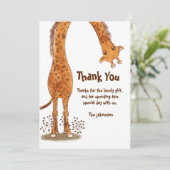 Giraffe, dierentuin Verjaardag,  Bedankkaart (Staand voorkant)