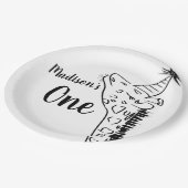 Giraffe dierentuin Wilde Oerwoud Doodle Papieren Bordje (Gekanteld)