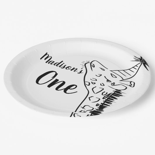 Giraffe dierentuin Wilde Oerwoud Doodle Papieren Bordje (Gekanteld)