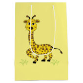 Giraffe Dierlijke Kunst Kinder Schattige Medium Cadeauzakje (Achterkant)