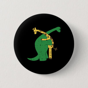 Giraffe Dinosaur Hug Love Dino Animals Safari Hall Ronde Button 5,7 Cm