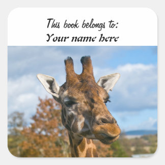 Giraffe "Dit boek is van" Sticker