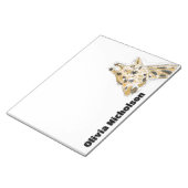 Giraffe Doodle Art Gepersonaliseerd briefpapier Notitieblok (Schuin)