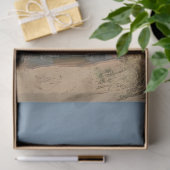 Giraffe draagt blauwe jurken bloemendecoupage tissuepapier (Geschenk)