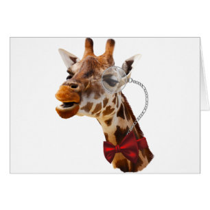 Giraffe drôle avec Bowtie et Monocle