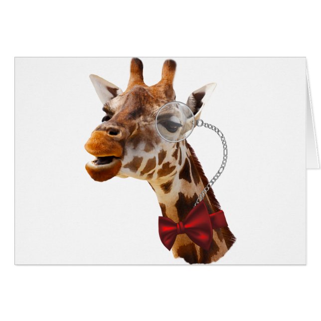 Giraffe drôle avec Bowtie et Monocle (Devant horizontal)