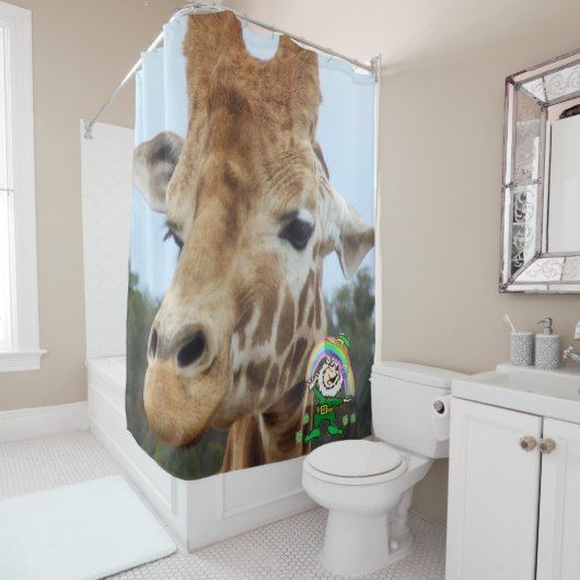 Giraffe du rideau de douche Saint Patrick (En situation)