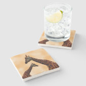 Giraffe Dubbele problemen, Stenen Onderzetter (Zijkant)