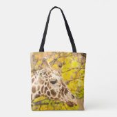 Giraffe en bladeren tote bag (Achterkant)