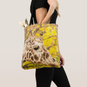 Giraffe en bladeren tote bag (Dichtbij)