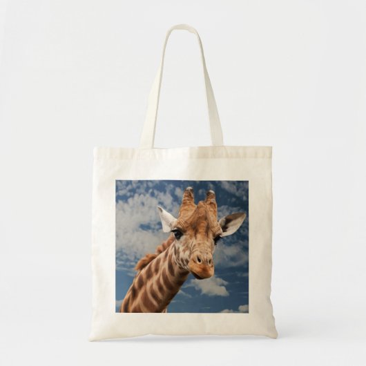 Giraffe en blauwe Canvas tas (Voorkant)