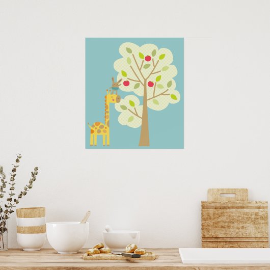 Giraffe en Bunny Poster (Keuken)