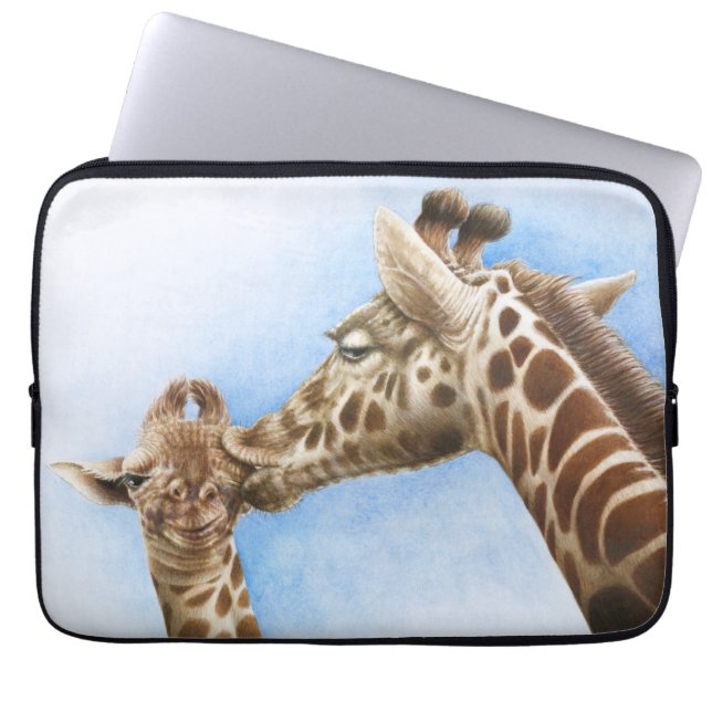 Giraffe en Calf Electronics Bag Laptop Sleeve (Voorkant)