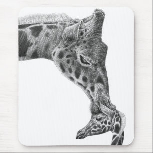 Giraffe en Calf Mousepad Muismat