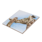 Giraffe en Calf Tile Tegeltje (Zijkant)