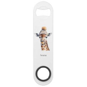Giraffe en casquette d'hiver personnalisable