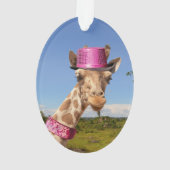 Giraffe en casquette rose étincelant (dos)