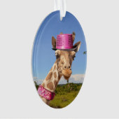 Giraffe en casquette rose étincelant (devant)