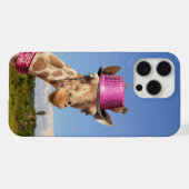 Giraffe en casquette rose étincelant (Verso Horizontal)