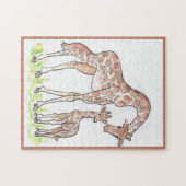 Giraffe en haar kalf legpuzzel (Horizontaal)