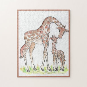 Giraffe en haar kalf legpuzzel