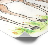 Giraffe en haar kalf poster (Hoek)