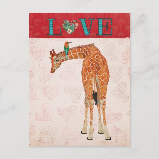 GIRAFFE- EN HUMMINGBIRD Briefkaart (Voorkant)