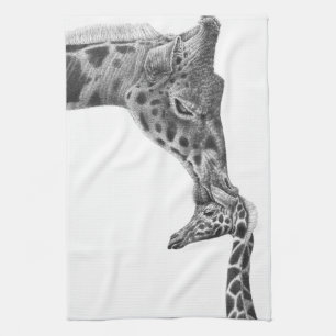 Giraffe en kalf American MoJo Kitchen Towels Theedoek