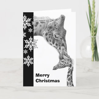 Giraffe en kalf kerst Kaart