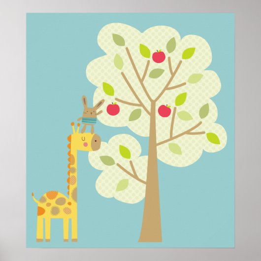 Giraffe en Konijn Poster (Voorkant)