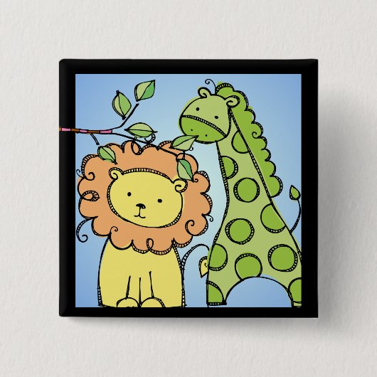 Giraffe en Leeuw Button (Voorkant)