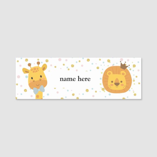 Giraffe en leeuw naamplaatje (Voorkant)