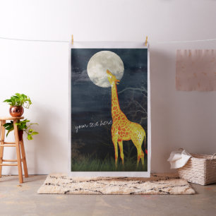 Giraffe en maan Aangepast gecomprimeerd katoenwe Stof