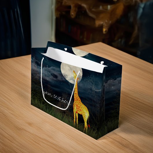 Giraffe en maan | Aangepaste cadeautas