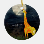 Giraffe en maan | Aangepaste decoratie van Ornamen (Voorkant)