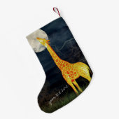 Giraffe en maan | Aangepaste kerststop Kleine Kerstsok (Achterkant (Hangend))
