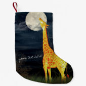 Giraffe en maan | Aangepaste kerststop Kleine Kerstsok (Voorkant)