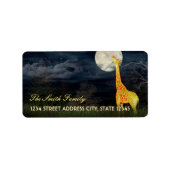 Giraffe en maan | Eigen verzendkosten/adreslabel Etiket (Voorkant)