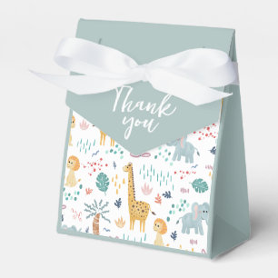 Giraffe en Olifant Boy Safari Baby shower Bedankdoosjes