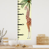 Giraffe- en palmboomgroeigrafiek poster (Keuken)