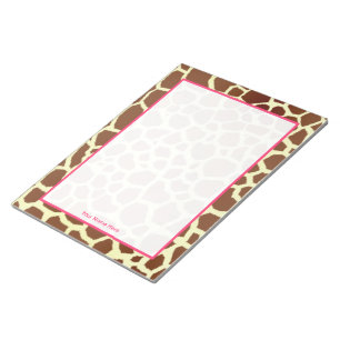 Giraffe en roze, persoonlijk aangebrachte laptop notitieblok
