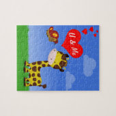Giraffe en vlinder in liefde legpuzzel (Horizontaal)