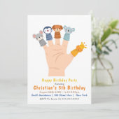 Giraffe en Vrienden 5e verjaardag Uitnodigingen (Staand voorkant)