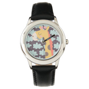 Giraffe en wolken horloge