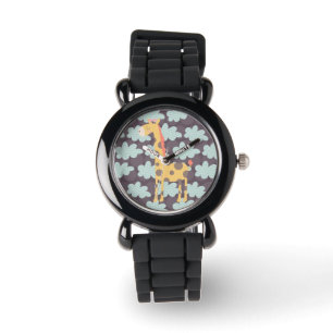 Giraffe en wolken horloge